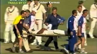 Cricket - Brett Lee Smashes Alex Tudor's Skull