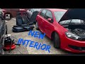 WRECKED VOLKSWAGEN GOLF MK6 REBUILD PT5 NEW INTERIOR (SIDE SKIRTS & SPOILER FITTED)