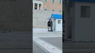 Evzones Greek Presidential Guard ( Τomb of Unknown Soldier ) Monument in Athens