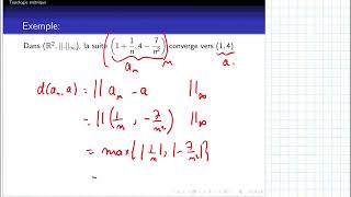 Convergence de suites dans un espace vectoriel normé espace métrique