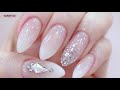 eng sub 셀프네일 화이트그라데이션 진짜쉽게하는방법 😆👍💕 이거보면 똥손도 할수있음 💅how to do gradient nails