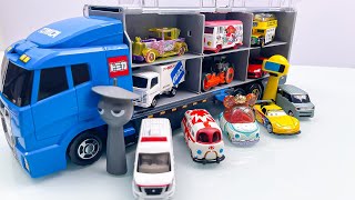 はたらくくるまのトミカのミニカーを開封してコンボイへ収納します☆ sprunki Tomica miniature cars are opened and stored in the convoy !