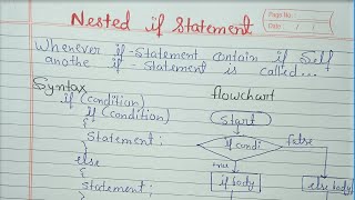 Nested if else statement in c with,syntax,flowchart and example program | Nested condition in C