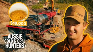 Clayton Brothers Squeeze Out $18,000 Of Gold With Only 1 EXCAVATOR Running | Gold Rush