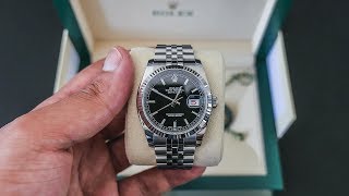 UNBOXING 2018 Rolex DateJust 116234 Black Dial Fluted Bezel on Jubilee Bracelet