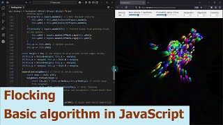 Flocking. Basic algorithm in JavaScript.