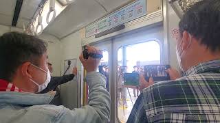 近鉄生駒線開業100周年記念臨時列車出発式\u0026信貴山下駅までの映像