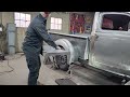 Using 3 exhaust pipe to fabricate running boards on 1935 Plymouth truck