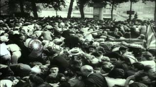 Snipers disrupt the official welcome ceremony for General Charles De Gaulle at Ho...HD Stock Footage