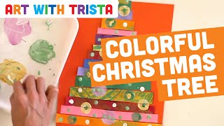 Colorful Christmas Tree Art Tutorial - Art With Trista