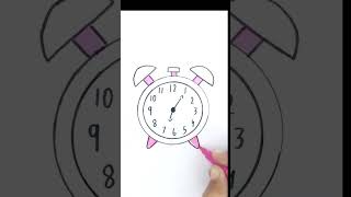 drawing of alarm clock ⏰️ | Easy drawing of clock | Laila's creations #youtubeshorts #shorts