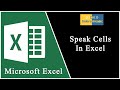 Microsoft Excel - Speak Cells.