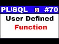 PL/SQL Tutorial #70: What is User Defined Function in PLSQL @TechShooterIN