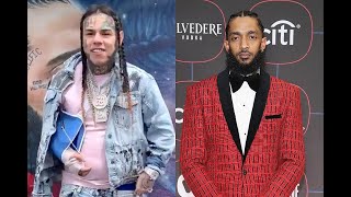 6ix9ine goes to Nipsey Hussle hood in LA & records video infront of his Mural. LA NATIVES ARE HEATED