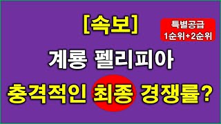 [속보] 계룡 펠리피아 최종(특별공급 + 1순위 + 2순위) 청약 경쟁률 충격적인 결과 나왔다 + 계룡 아파트