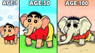 Shinchan Age 1 to Age 100 Elephant 😱