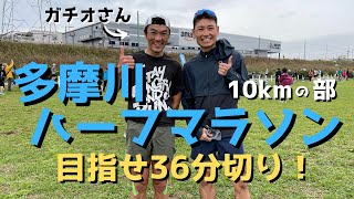 【マラソン大会レポート】多摩川ハーフマラソン10kmの部で36分を目指す！まさかのガチオさんにも遭遇！？