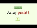 JavaScript Array push Method || JavaScript tutorial for beginners