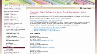 ODE Revised Social Studies Content Standards - Phase One - Gap Analysis