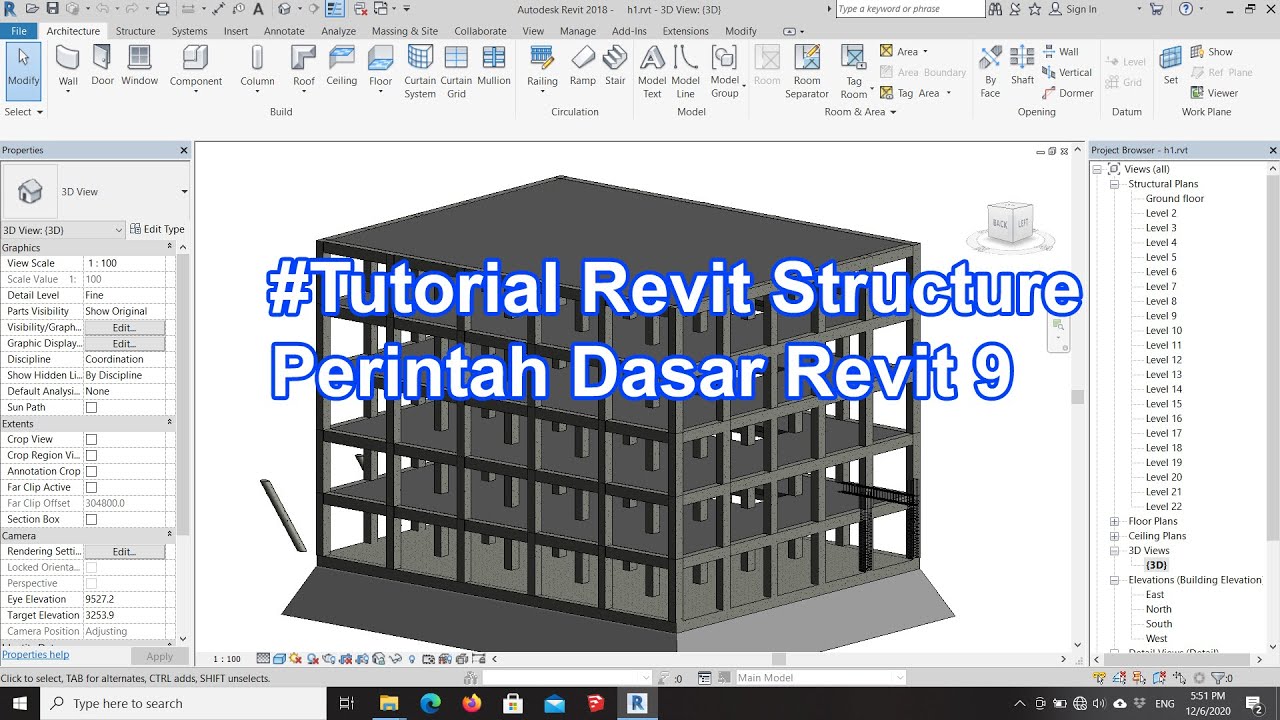 Tutorial Revit Bahasa Indonesia - Perintah Dasar Revit 9 - YouTube