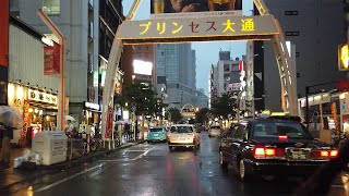 【雨＆夜ドライブ】雨の中、名古屋の栄1～3丁目の歓楽街をナイトドライブ【名古屋】 Night＆Rain Drive In Sakae Downtown area ,Nagoya Japan.