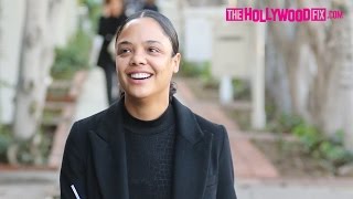 Tessa Thompson Stops By Kate Somerville Spa On Melrose Place 1.6.17 - TheHollywoodFix.com