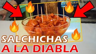 COMO HACER SALCHICHAS A LA DIABLA 🔥 ▶ Receta de Salchichas de Botana | Salchichas Enchipotladas❗❗