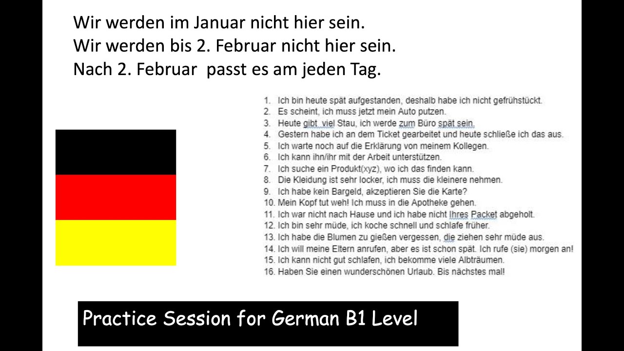 Recorded Content From German B1 Level’s Session 10 Of 12 For 1st Batch ...