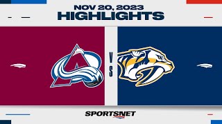 NHL Highlights | Avalanche vs. Predators - November 20, 2023
