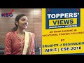 Srushti J Deshmukh, AIR 5 CSE 18, More Ragginng In Vocational Studies, Toppers' Views, KSG Indi