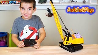NEW RC Crane Truck! Unboxing and Lifting Challenge with Construction Toys! | JackJackPlays