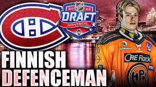 Habs Draft OVERAGER LEFT-HANDED DEFENCEMAN Petteri Nurmi (Montreal Canadiens Top Prospects) 2022 NHL