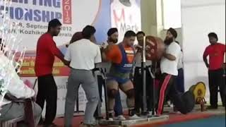 Indian powerlifter Gurvinder Singh hitting Huge 400kg Squat