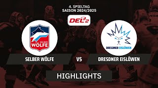 DEL2: Selber Wölfe vs. Dresdner Eislöwen | Highlights - 4. Spieltag | SDTV Eishockey