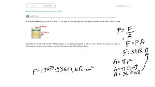 Aleks Interconverting pressure and force