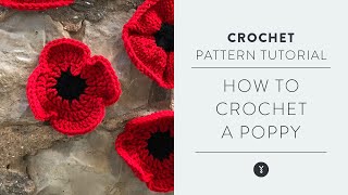 Easy Crochet Poppy Pattern with The Crochet Crowd | Beginner Tutorial