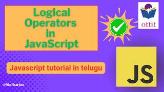 JavaScript Operators | Logical Operators | JavaScript tutorial for beginners step by step in Telugu
