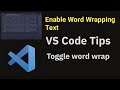 How to Enable Word Wrap in Vs Code Editer || Visual Studio me Word wrap use in Hindi || 2022