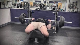 Easy 295lb/134kg x3 Competition Grip Bench Press - Today's Peak Working Set - RPE 9 (20240107)