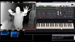 Processing & Kinect Sensor: Finger Tracking + OSCP5 + Pure Data + Arp2600