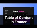 How to Create a Table of Contents for CMS collections in Framer.