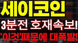 🔴[세이코인] 🏆3분전 호재속보!!🏆\