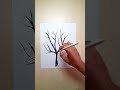 Very Easy Tree Painting ideas with Brush🖌️ #shorts