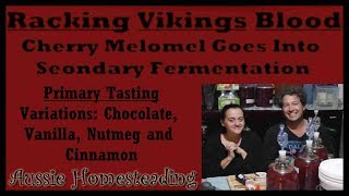 Racking Vikings Blood - Cherry Melomel goes into Secondary Fermentation