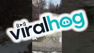 Ice Jam Causes Flooding in Fishtail, Montana || ViralHog