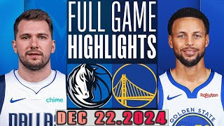 Dallas Mavericks Vs Golden State Warriors Full Game Dec 22,2024 NBA Season 2024-25