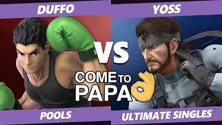 Smash Ultimate Tournament - Duffo (Little Mac) Vs. Yoss (Snake) CtP3 SSBU Pools