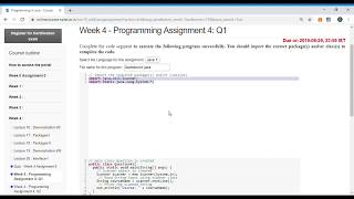 Programming In Java 2019 WEEK 4 Programming Assignment 4 Q1