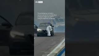 Armed gang posing as police blow up van in failed heist