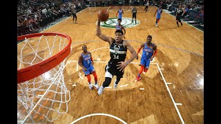 Giannis Antetokoumnpo Pours In 32 PTS, 13 REB, 6 AST In 3 Qtrs. Over Thunder